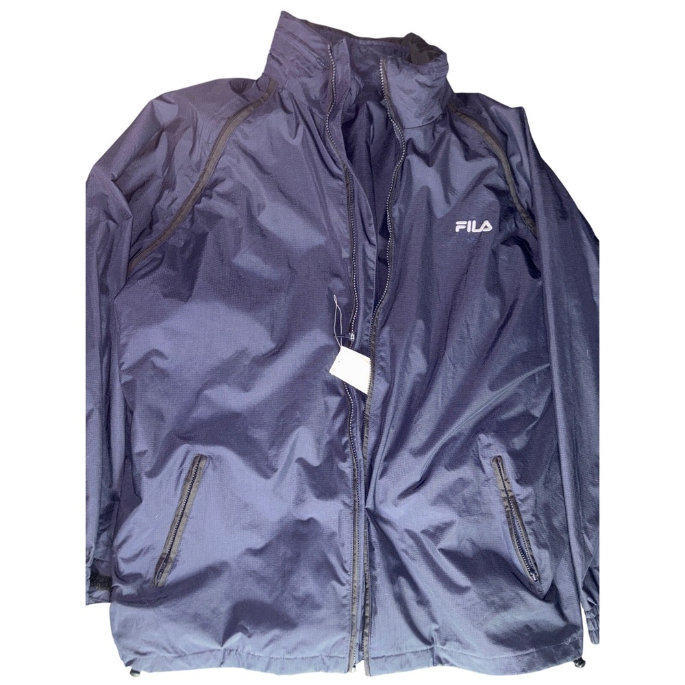 FILA Convertible Jacket XXL Mens Full Zip Water Resistant Lined Windbreaker Vest